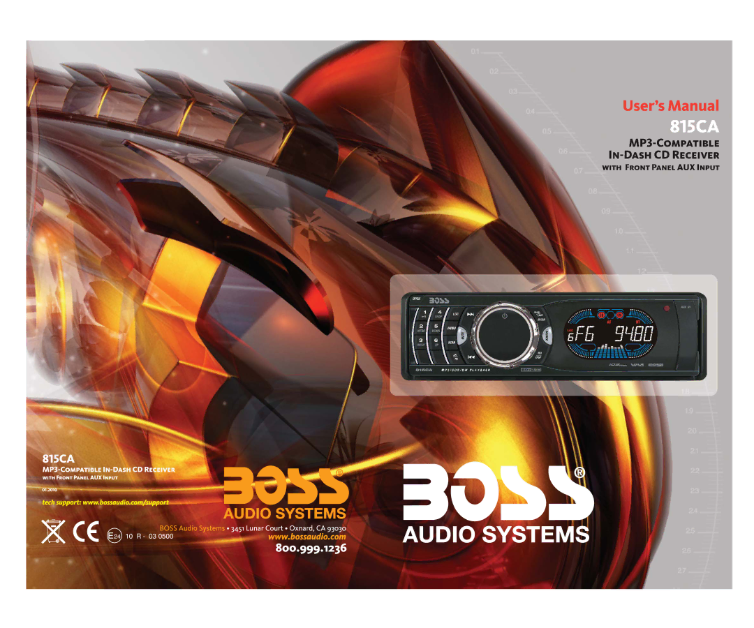 Boss Audio Systems 815ca manual 24 10 R 03 