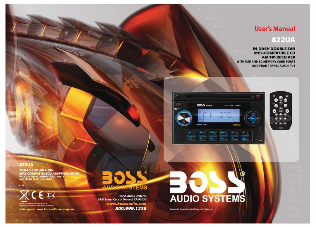 Boss Audio Systems 822UA manual 