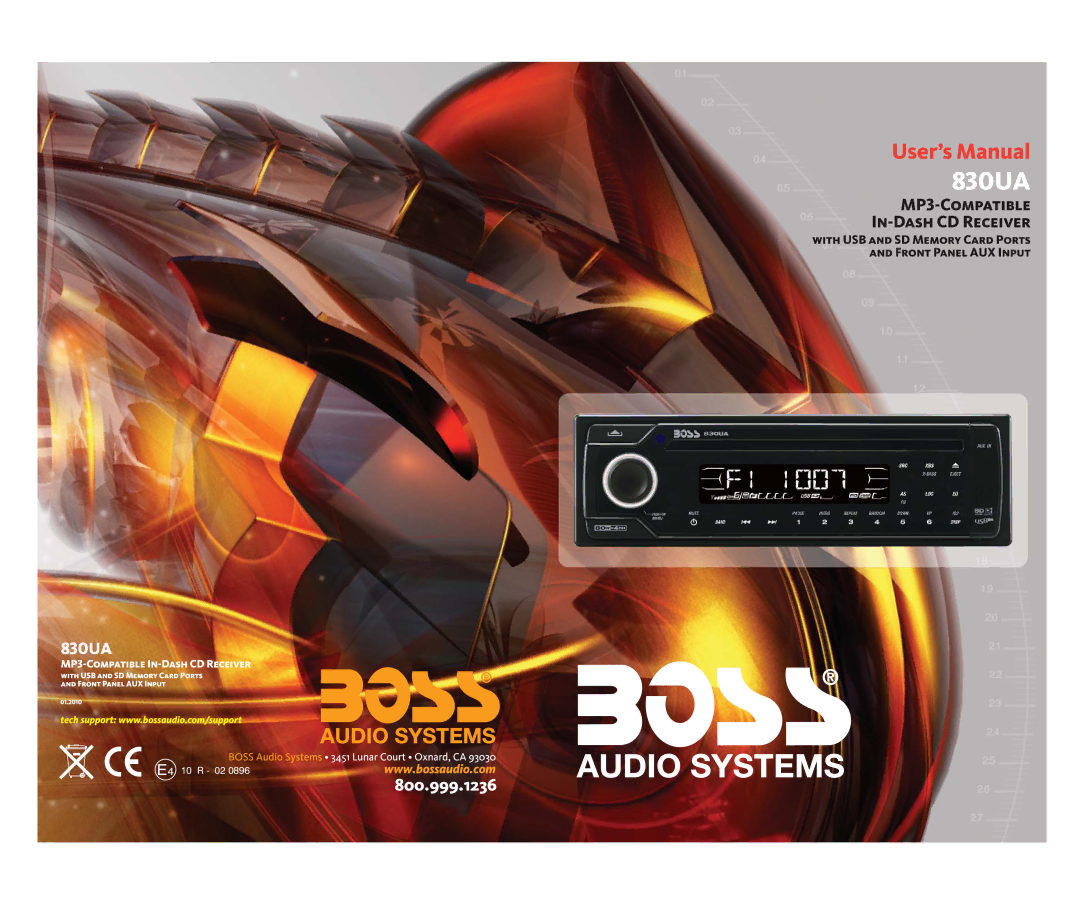 Boss Audio Systems 830UA manual 