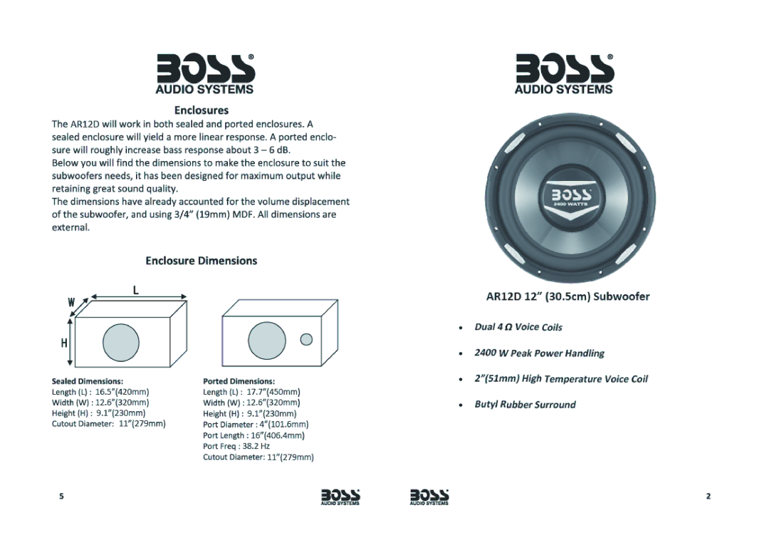 Boss Audio Systems AR12D manual 