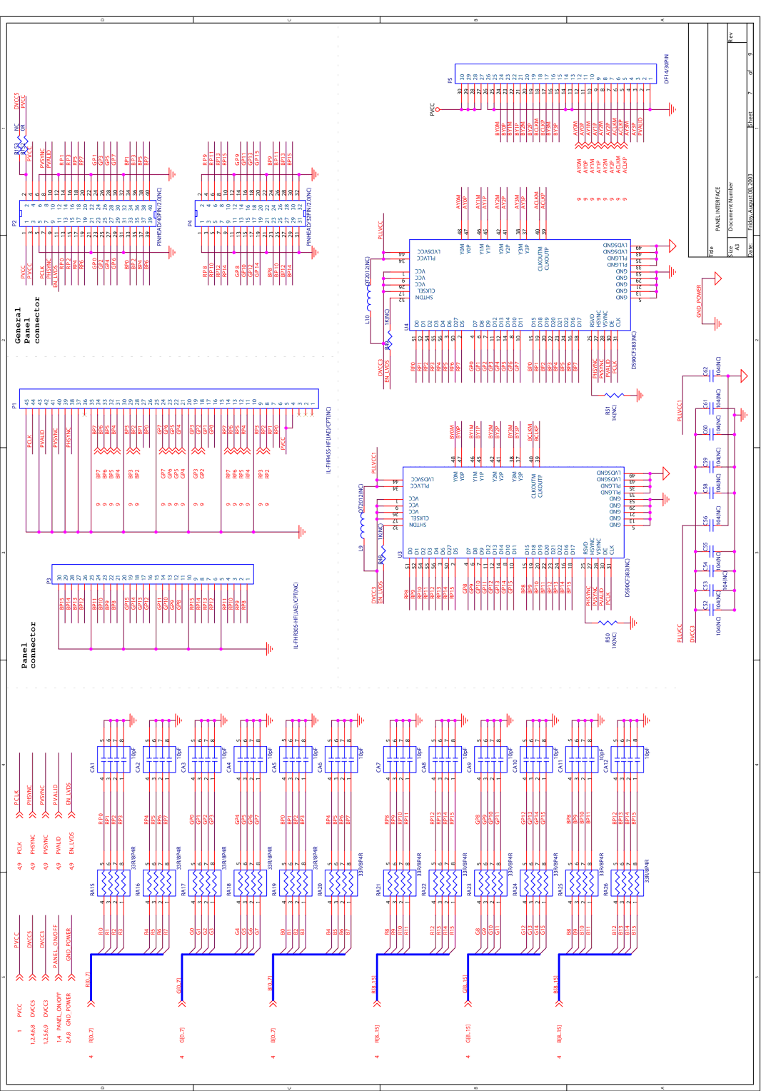 Boss Audio Systems B V 17 FLIP Pvcc C C Pclk, Pvcc Phsync, DVCC5 Pclk C C, DVCC5 Phsync, DVCC3 Pvsync Pvalid Pclk, RP4 RP5 