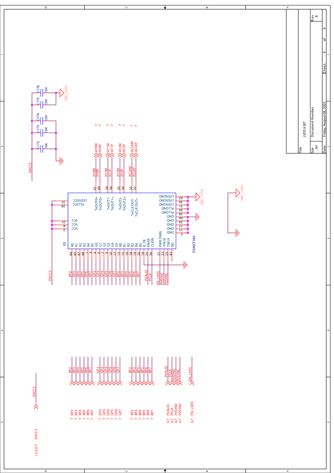 Boss Audio Systems B V 17 FLIP service manual Gndlvds 