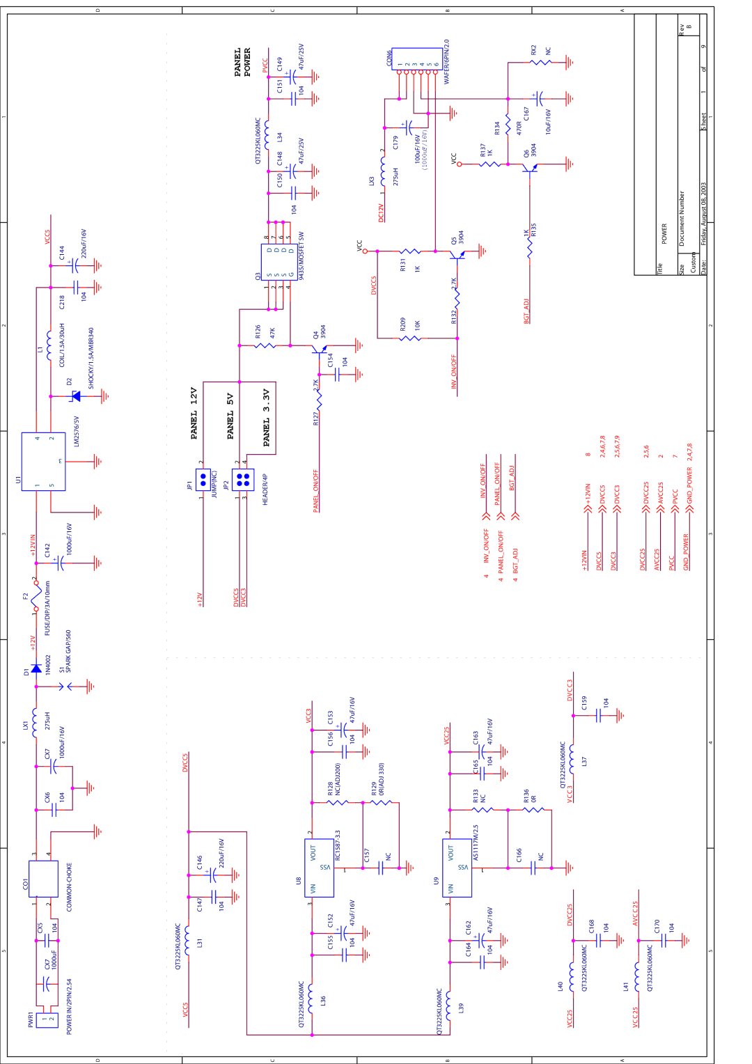 Boss Audio Systems B V 17 FLIP service manual Pvcc, Panelon/Off, DC12V, Invon/Off, Bgtadj, Gndpower 