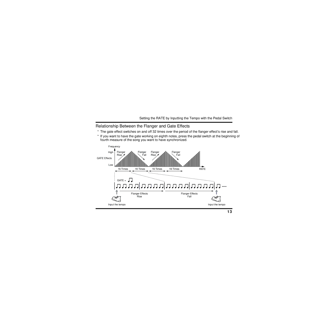 Boss Audio Systems BF-3 owner manual Relationship Between the Flanger and Gate Effects 