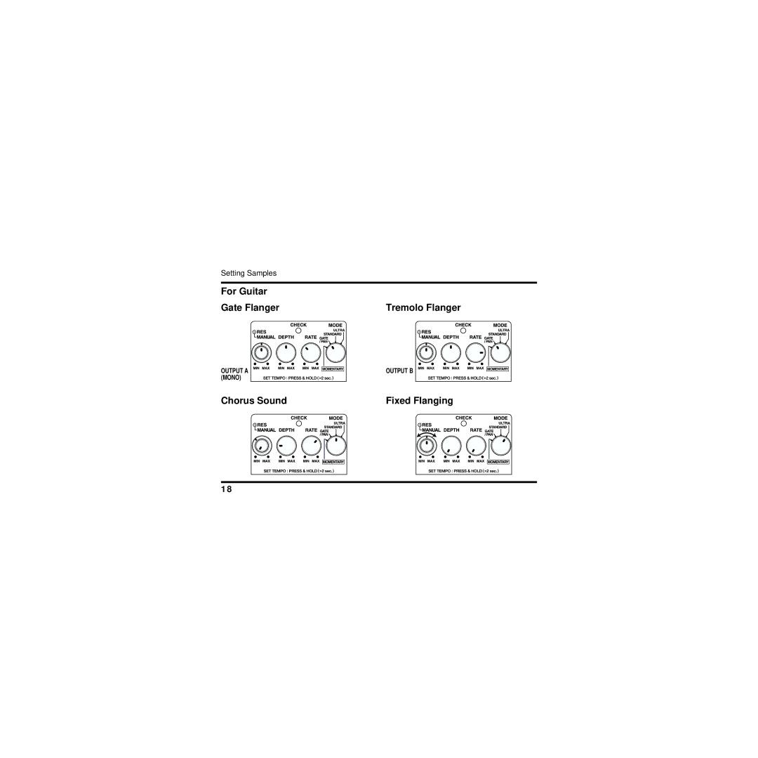 Boss Audio Systems BF-3 owner manual For Guitar Gate Flanger, Chorus Sound Tremolo Flanger, Fixed Flanging 