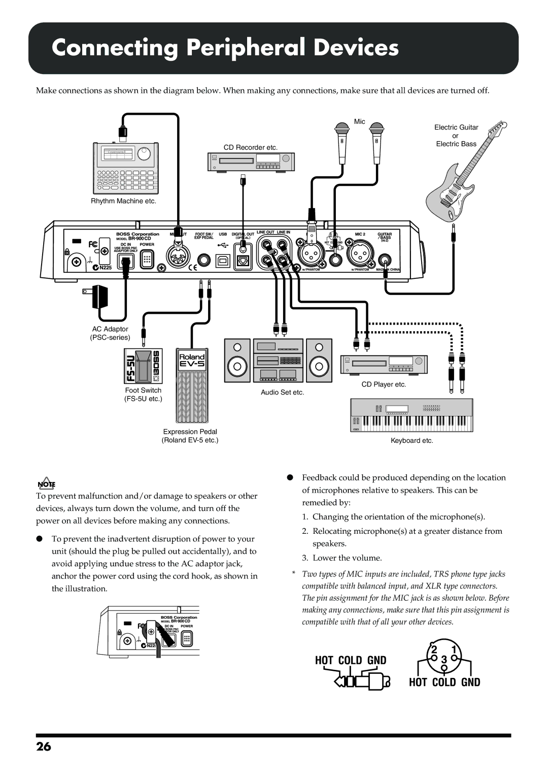 Boss Audio Systems BR-900CD owner manual Connecting Peripheral Devices 