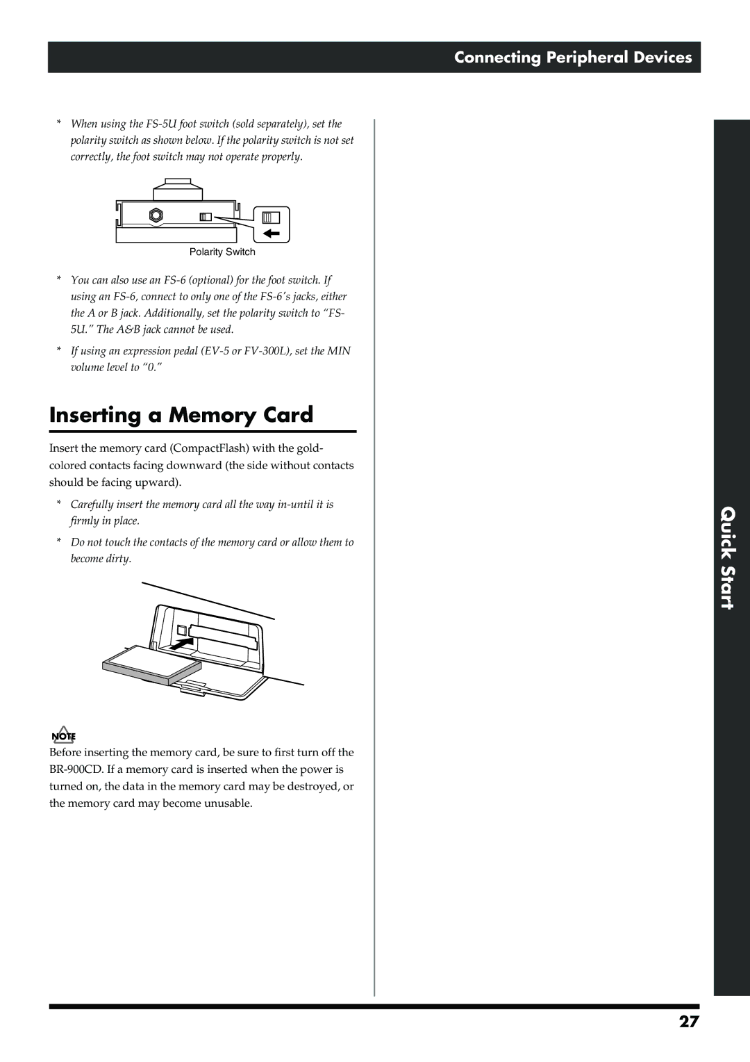 Boss Audio Systems BR-900CD owner manual Inserting a Memory Card, 304 