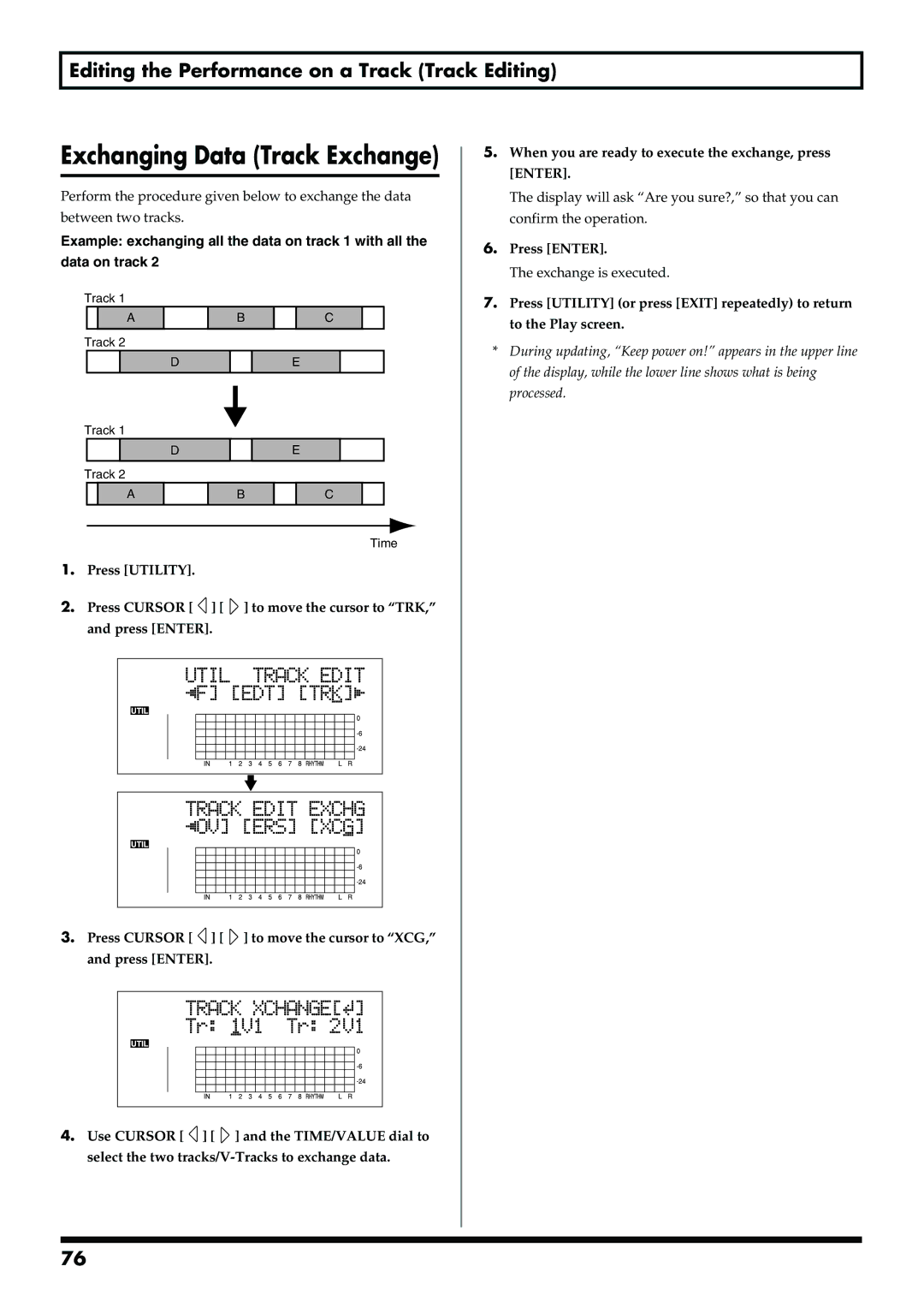 Boss Audio Systems BR-900CD owner manual Exchanging Data Track Exchange 