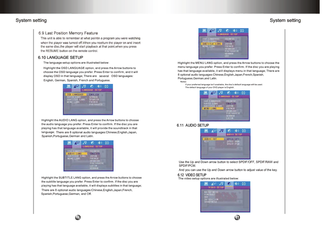 Boss Audio Systems BV255OUA manual Language Setup 