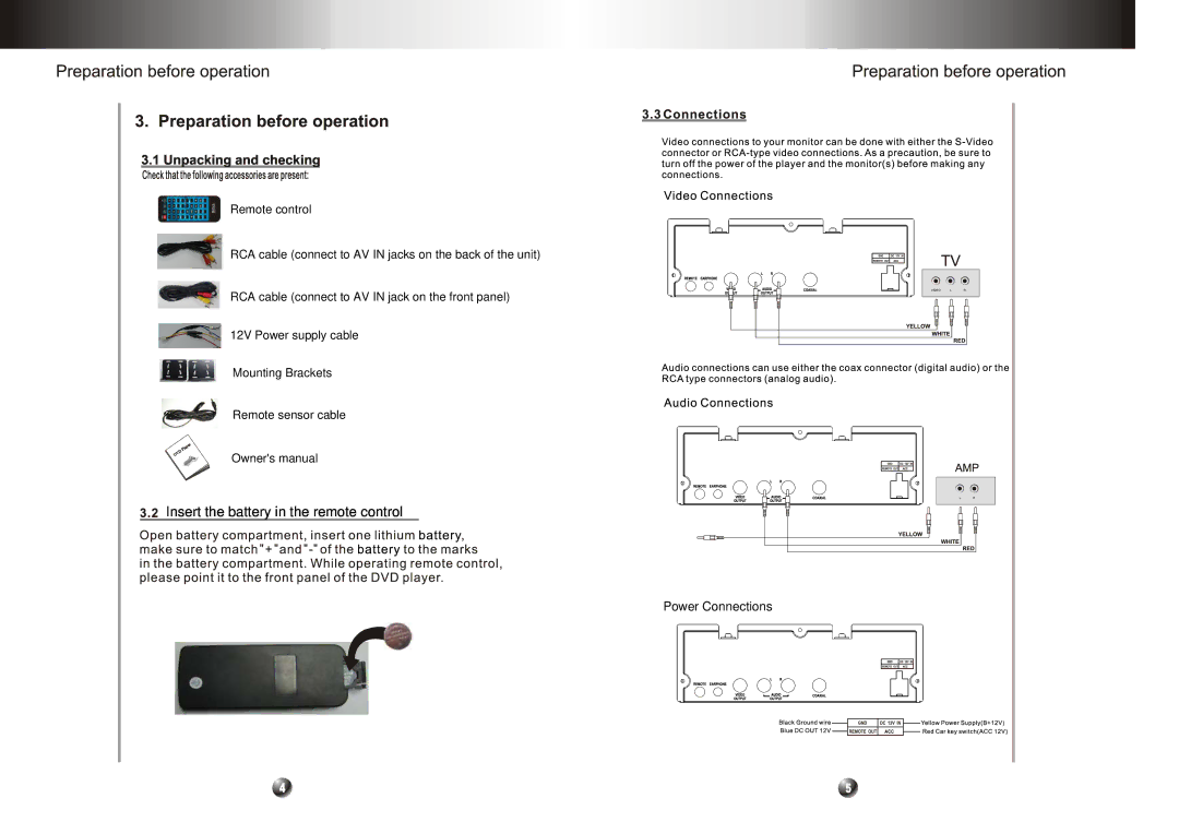 Boss Audio Systems BV255OUA manual Insert the battery in the remote control 