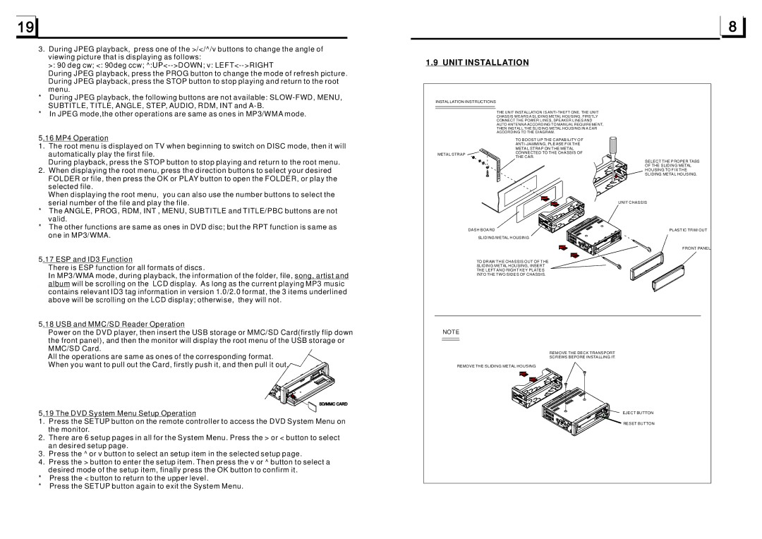 Boss Audio Systems BV6450 manual Unit Installation, Installation Instructions 