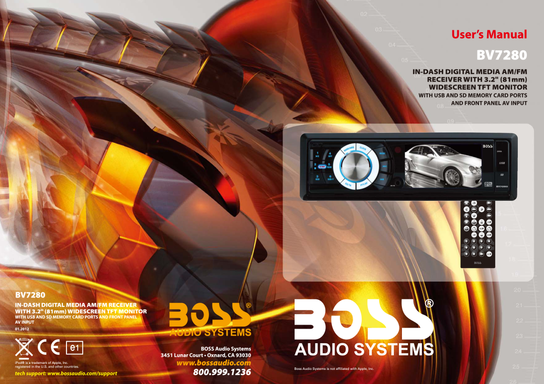 Boss Audio Systems BV7280 manual 