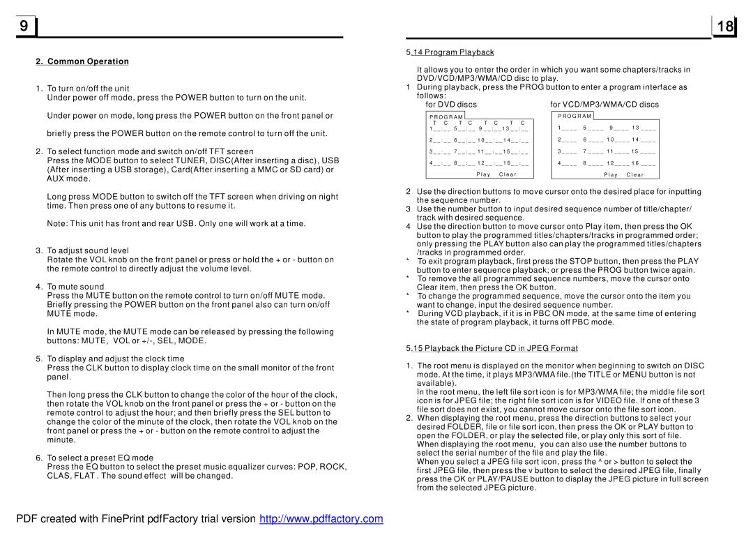 Boss Audio Systems BV7320 user manual Common Operation 