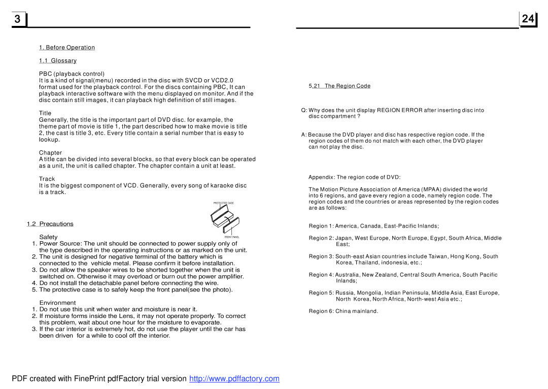 Boss Audio Systems BV7320 user manual Precautions, Safety, Environment 