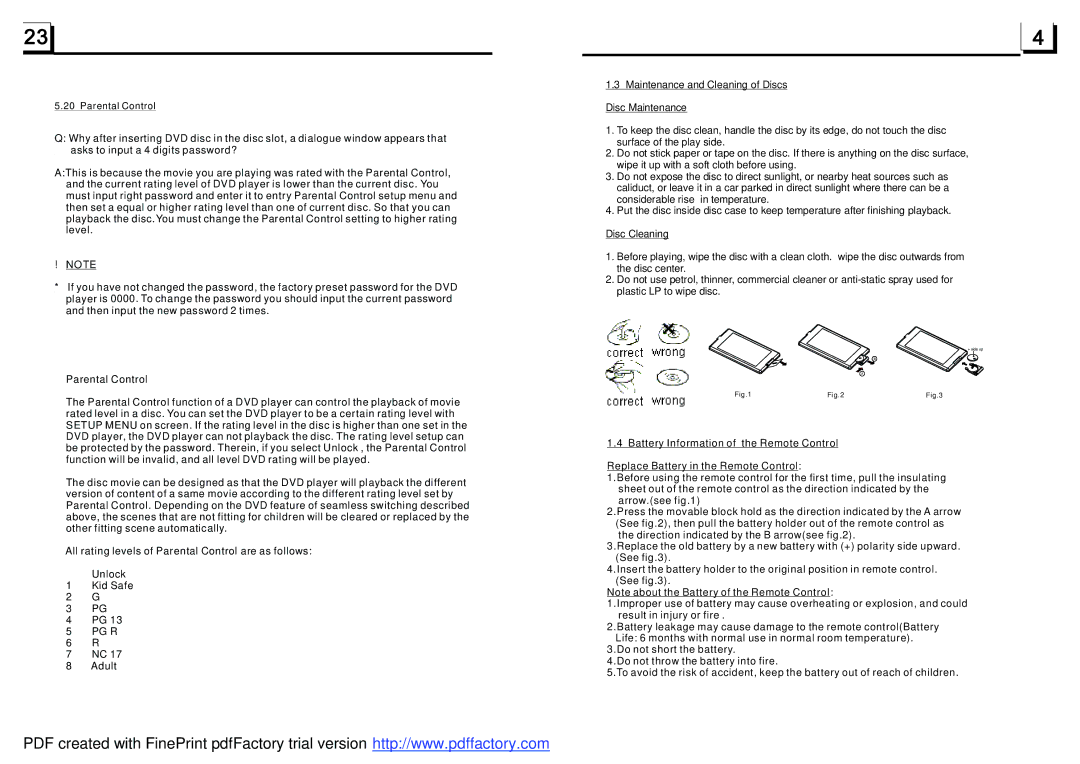 Boss Audio Systems BV7320 user manual + side up 