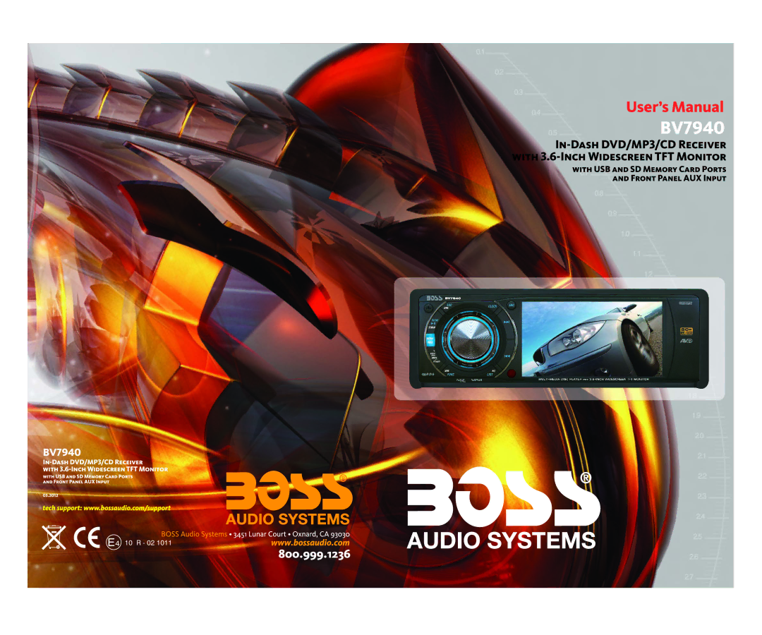 Boss Audio Systems BV7940 manual 