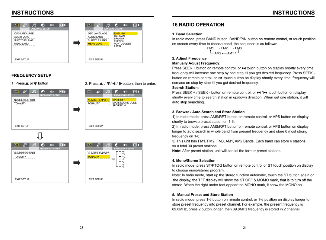 Boss Audio Systems BV8966B specifications Radio Operation 