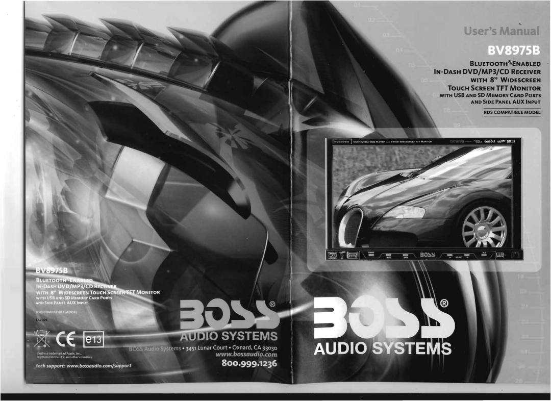 Boss Audio Systems BV8975B manual BLUETOOTH~ENAeLEI, Rds Compatible Model 
