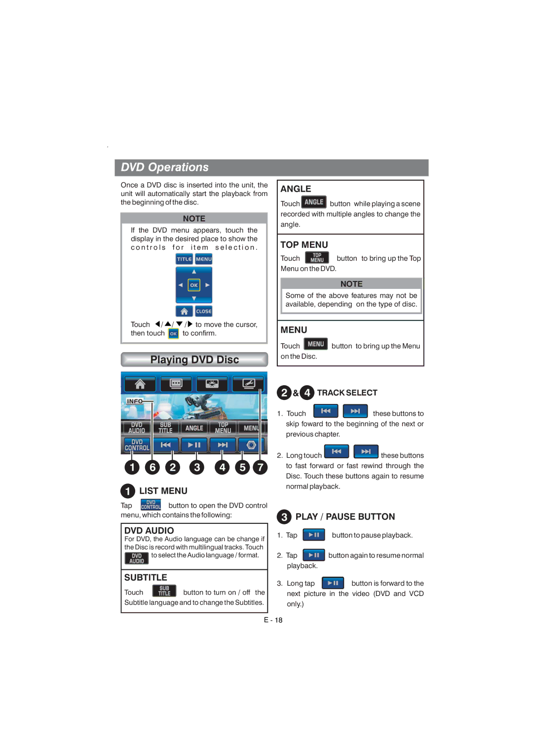 Boss Audio Systems BV9350 manual DVD Operations, Playing DVD Disc 