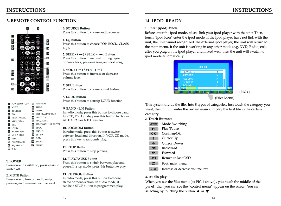 Boss Audio Systems BV9362BI specifications Ipod Ready 