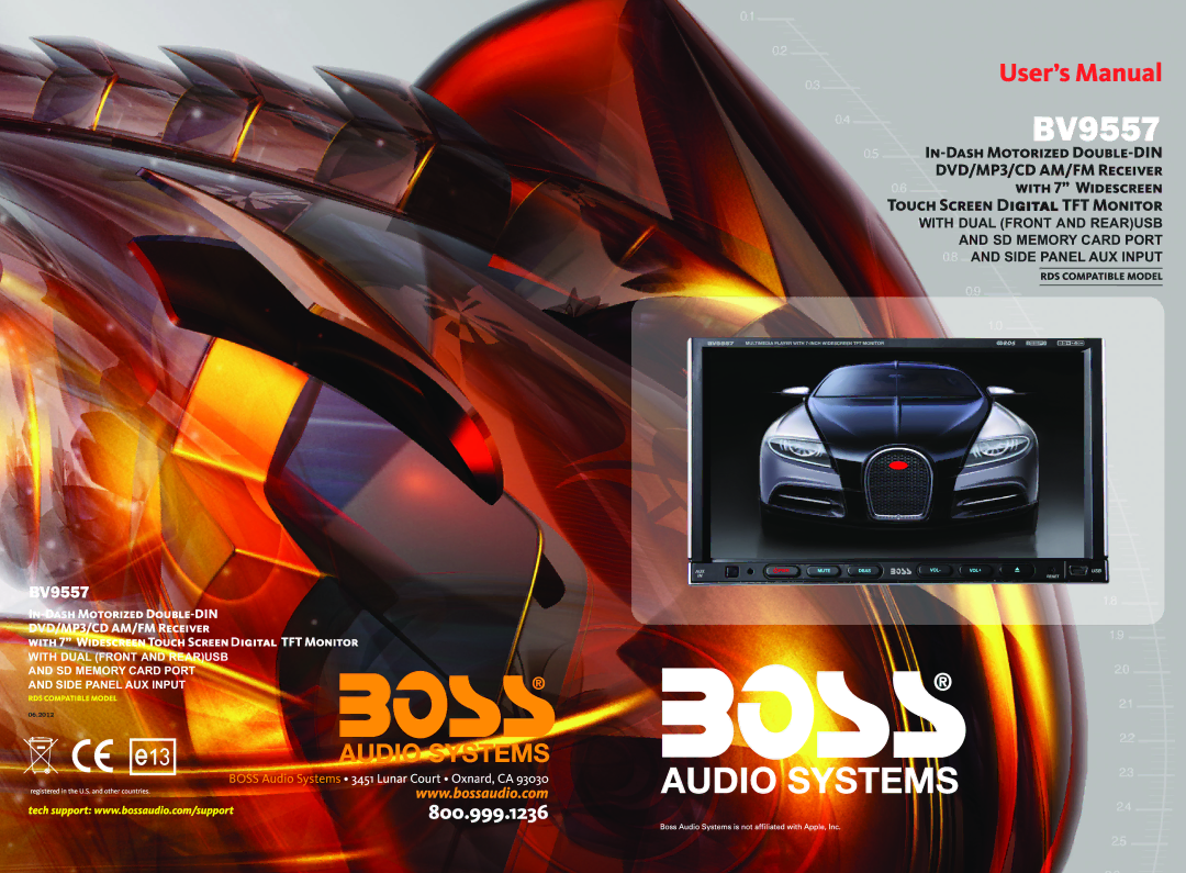 Boss Audio Systems BV9557 manual 