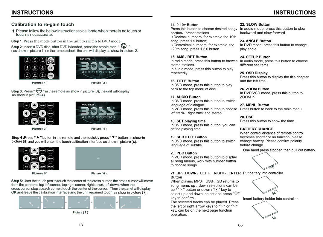 Boss Audio Systems BV9557 manual 14 -10+ Button Slow Button, AMS / RPT Button, Title Button, Audio Button, SET playing time 