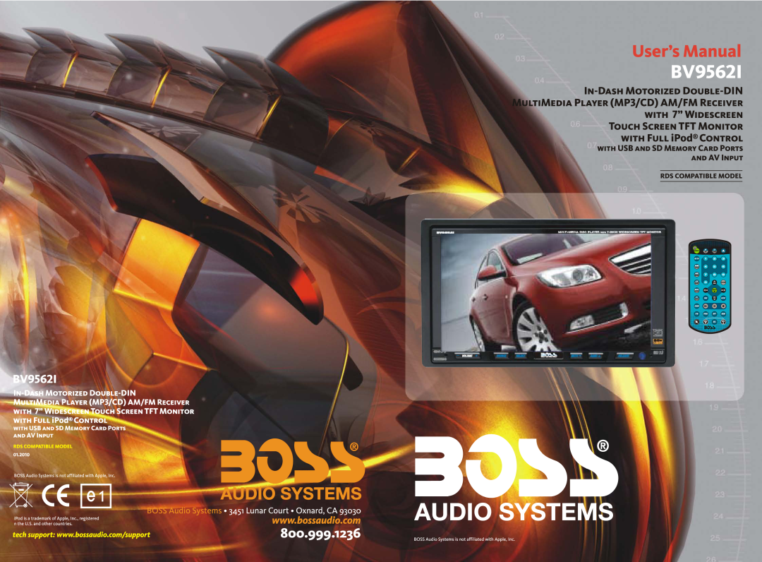 Boss Audio Systems BV9562I manual 