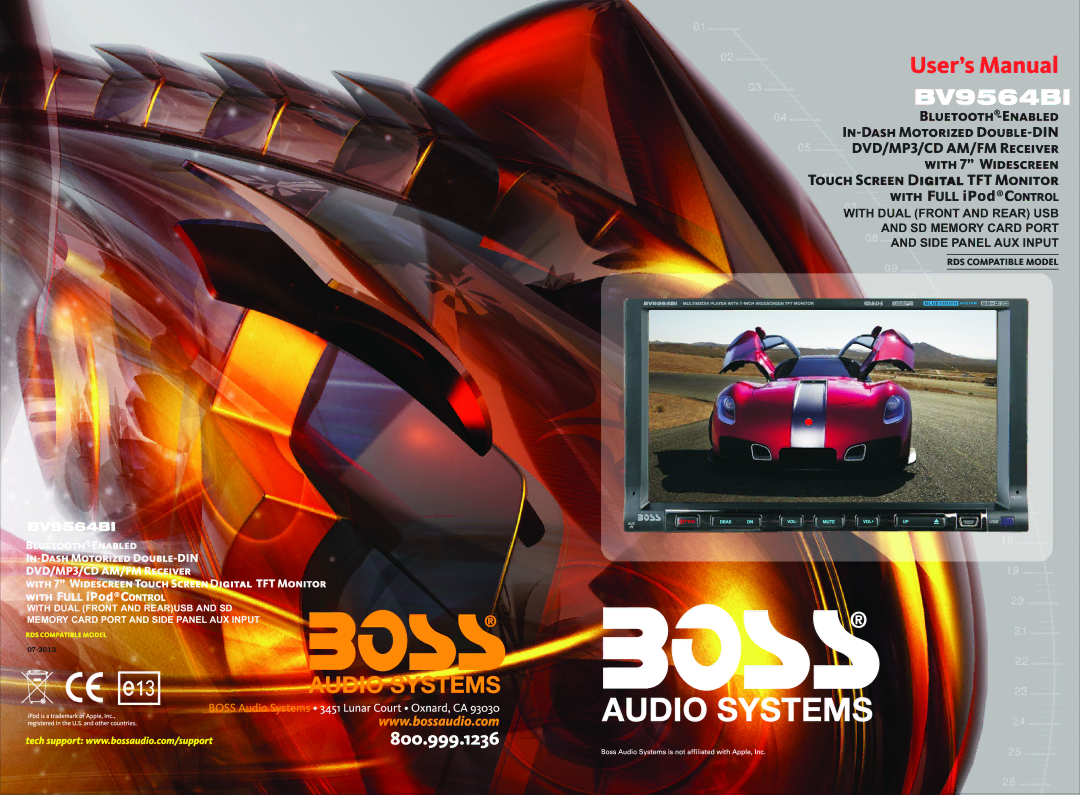 Boss Audio Systems BV9564BI manual 07-2012 