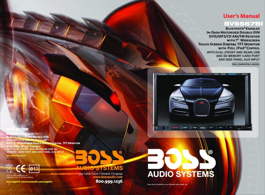 Boss Audio Systems BV9567BI manual 07-2012 