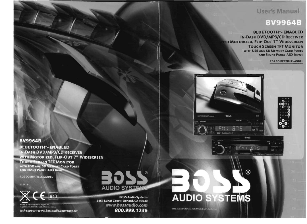 Boss Audio Systems BV9964B manual BLUETOOTHe- Enabled 