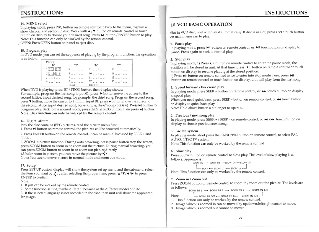 Boss Audio Systems BV9964B manual VCD Basic Operation, 2IQ, Zoom TN 2 Zoom in 3 Zoomin 4 Zoom in 1/2 