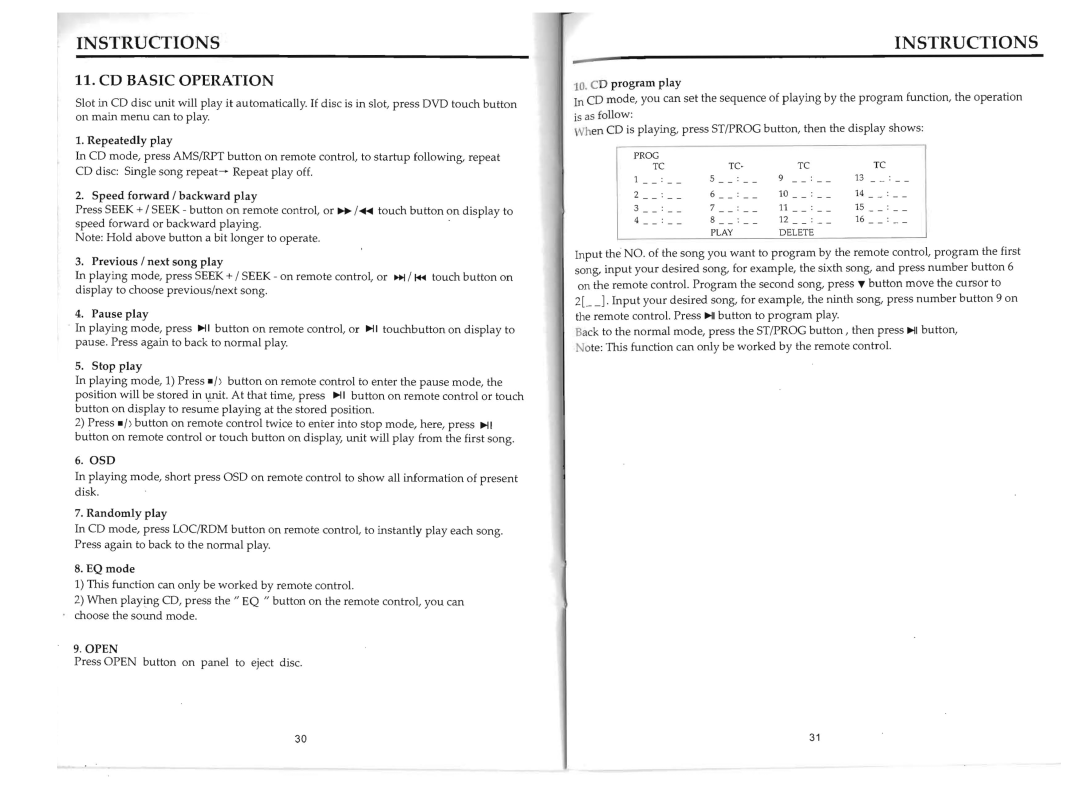 Boss Audio Systems BV9964B manual CD Basic Operation, Open, Tc·, Delete 