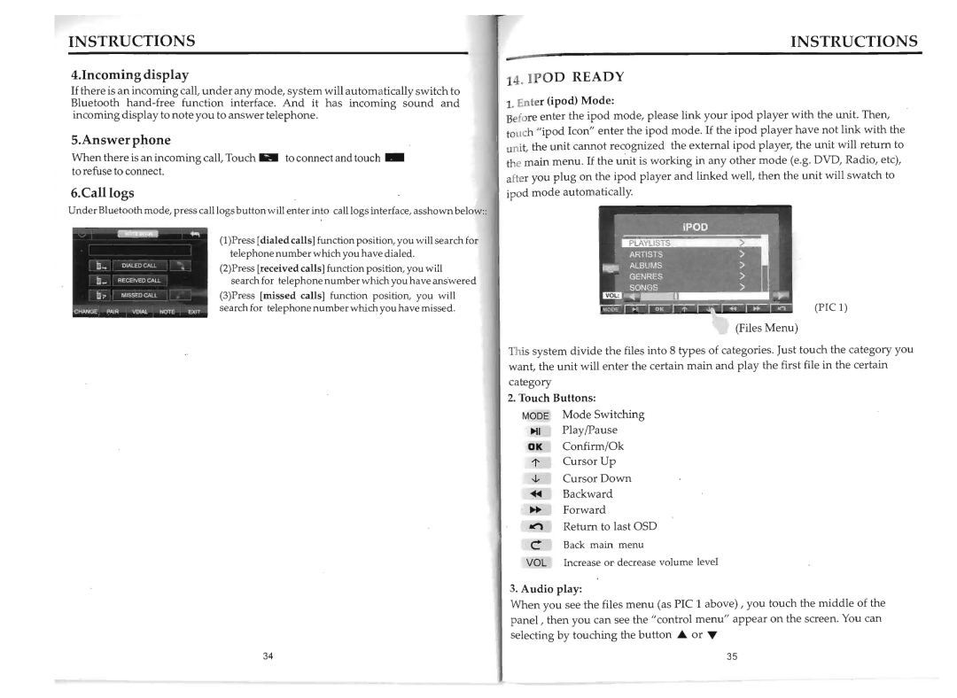 Boss Audio Systems BV9964B manual Incoming display, Ipod Ready 