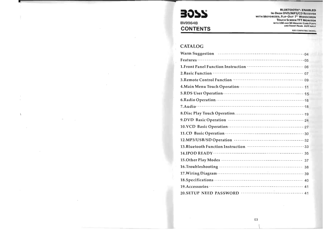 Boss Audio Systems BV9964B manual 5IO~S 