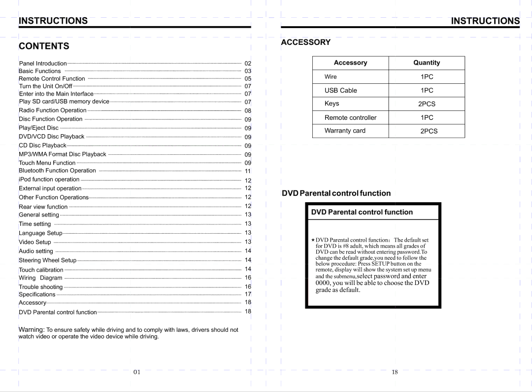 Boss Audio Systems BV9967BI manual Instructions Contents 