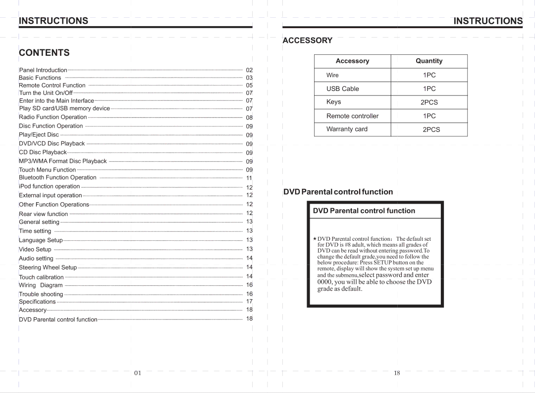 Boss Audio Systems BV9968BI manual Instructions Contents 