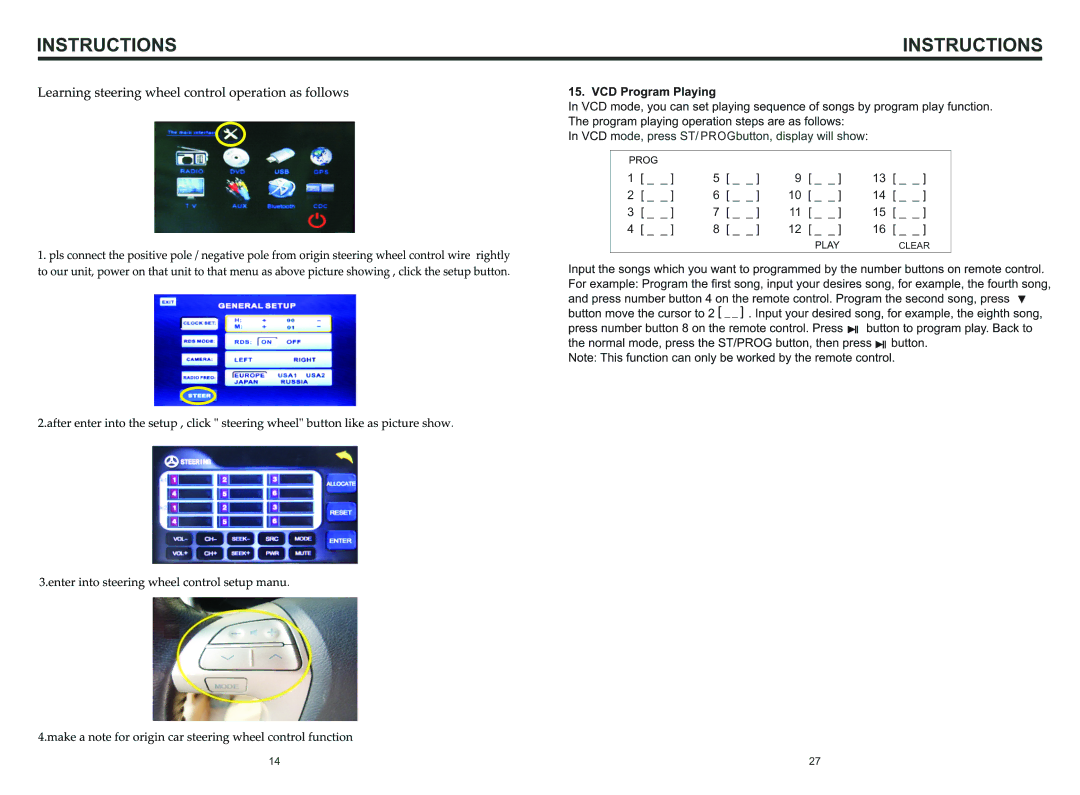 Boss Audio Systems BV9996BT manual Prog 