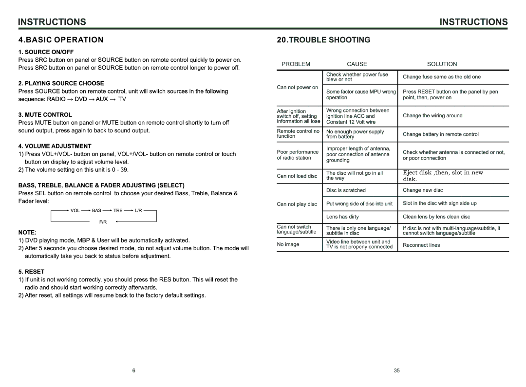 Boss Audio Systems BV9996BT manual Basic Operation 