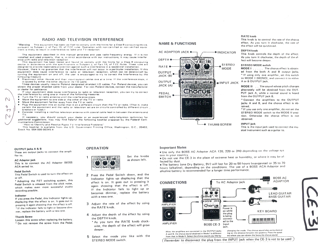 Boss Audio Systems CE-3 manual 