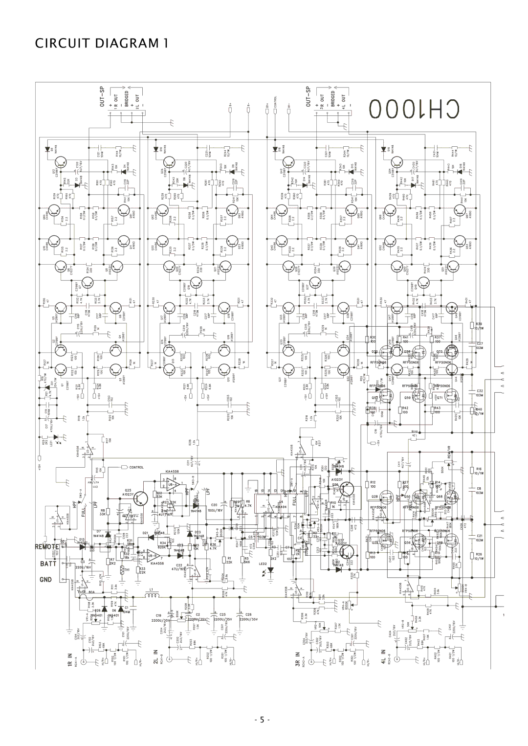 Boss Audio Systems CH1000 specifications Circuit Diagram 