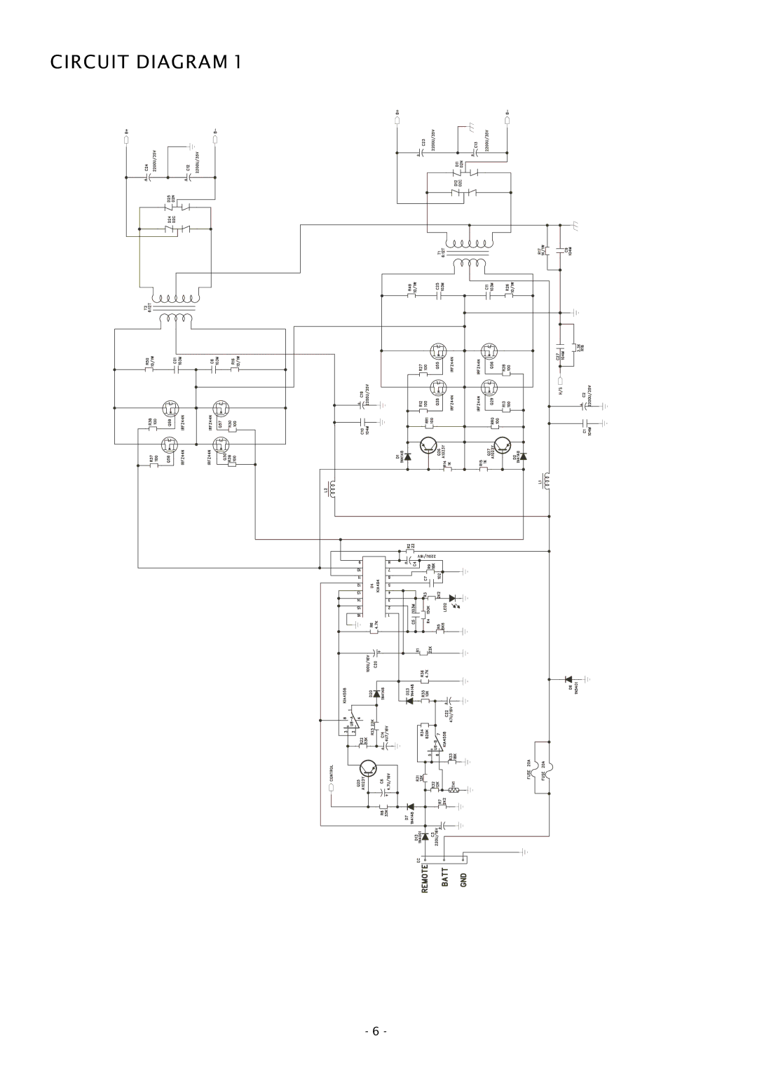 Boss Audio Systems CH1000 specifications Circuit Diagram 