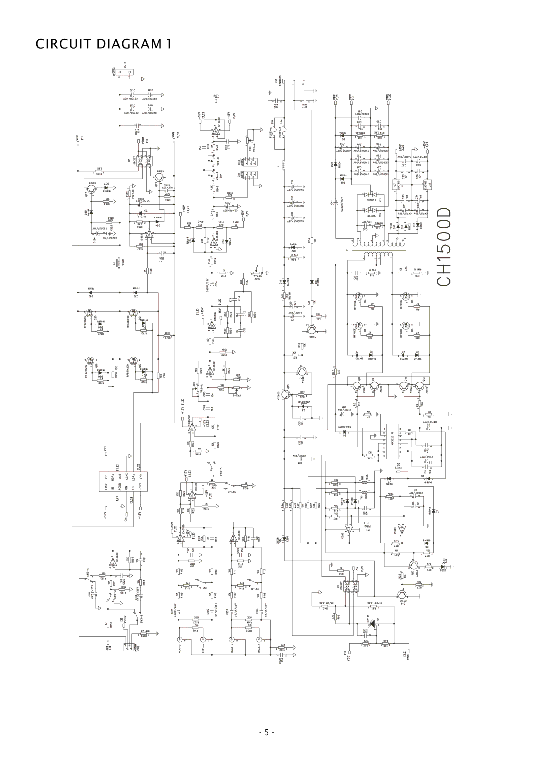 Boss Audio Systems CH1500D specifications Circuit Diagram 