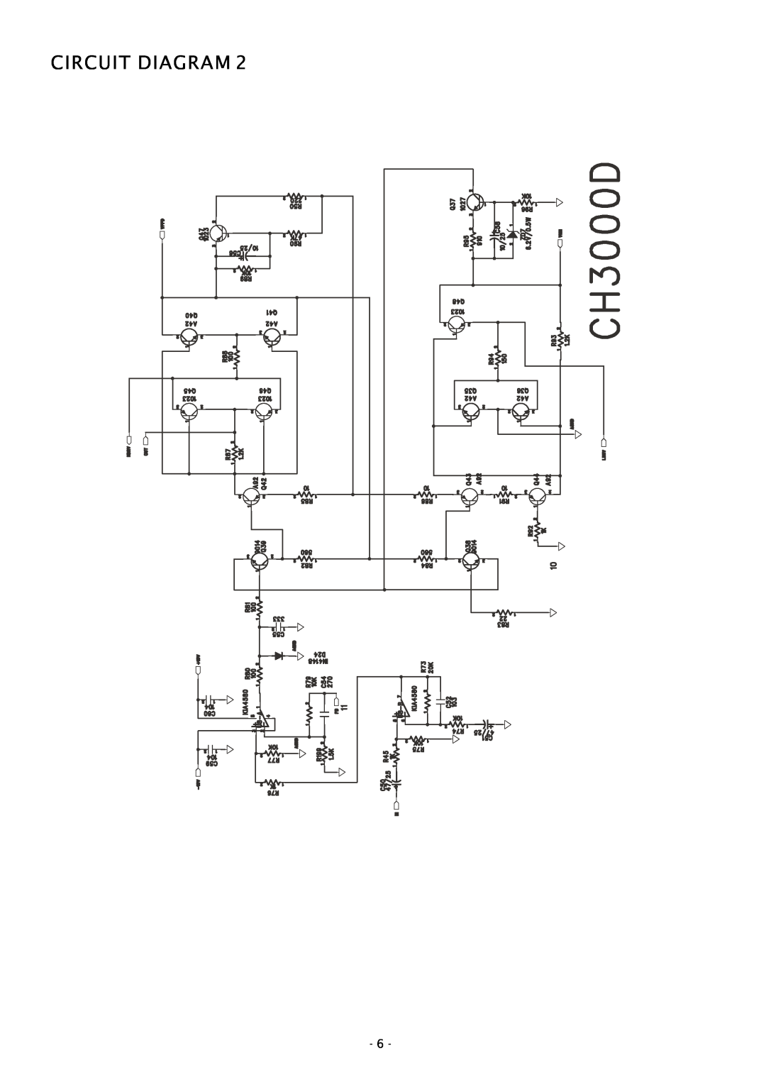 Boss Audio Systems CH3000D specifications Circuit Diagram 