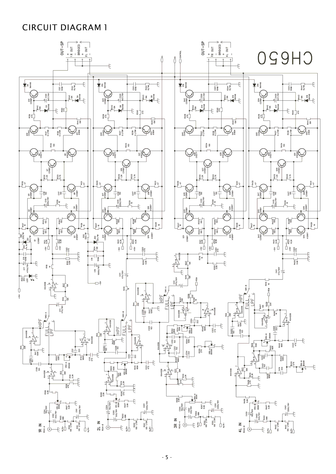 Boss Audio Systems CH650 specifications Circuit Diagram 