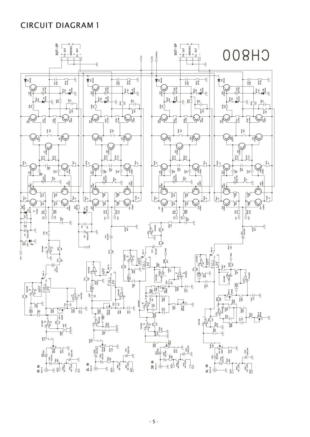 Boss Audio Systems CH800 specifications Circuit Diagram 