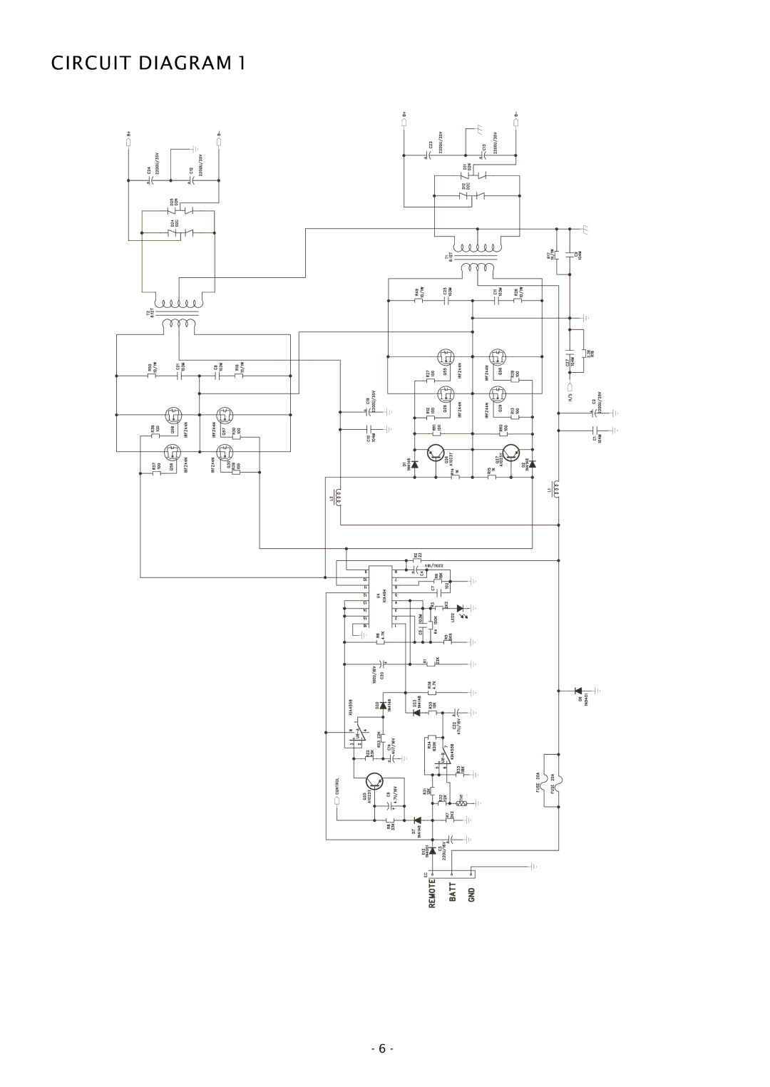 Boss Audio Systems CH800 specifications Circuit Diagram 