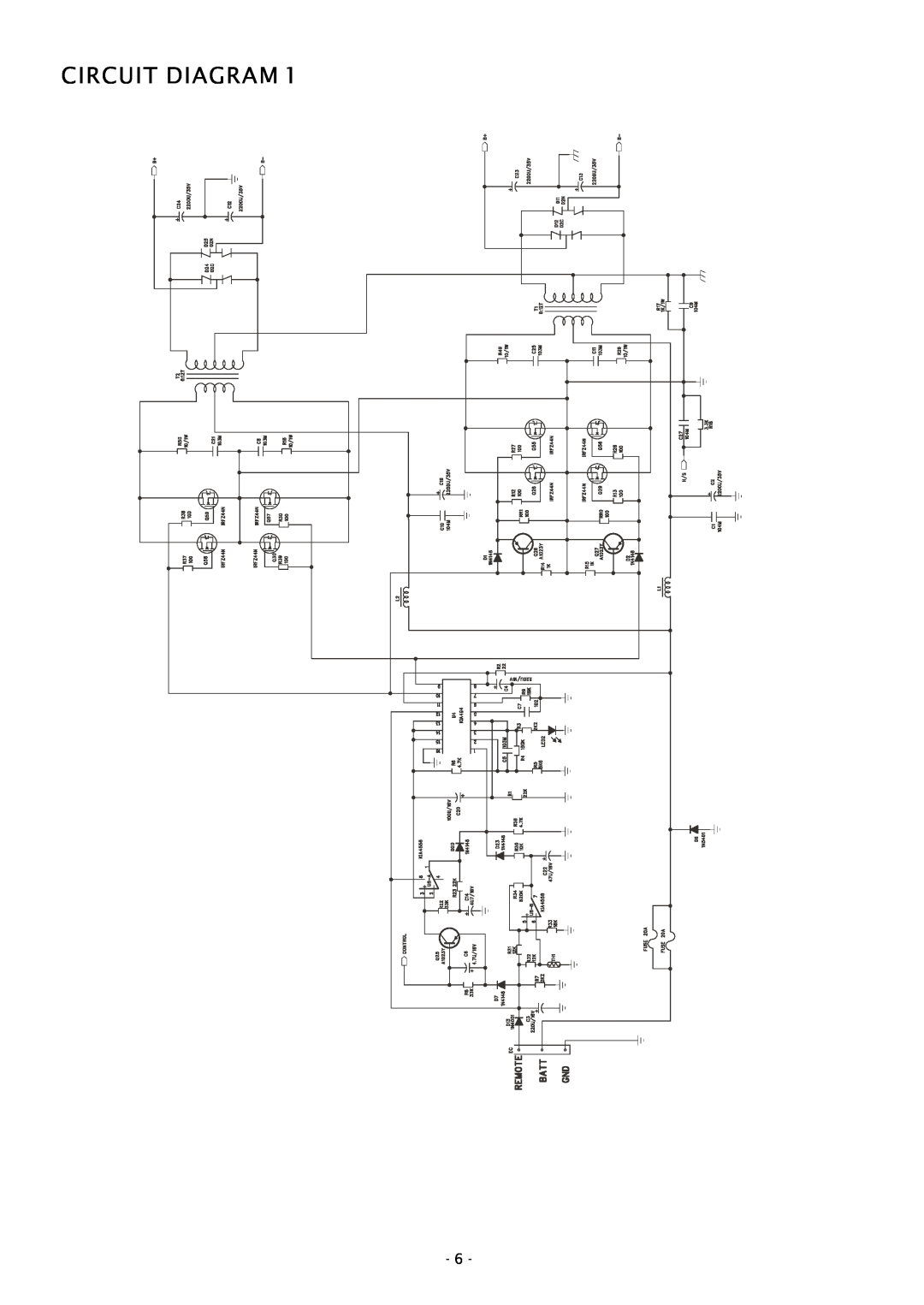 Boss Audio Systems CH800 specifications Circuit Diagram 