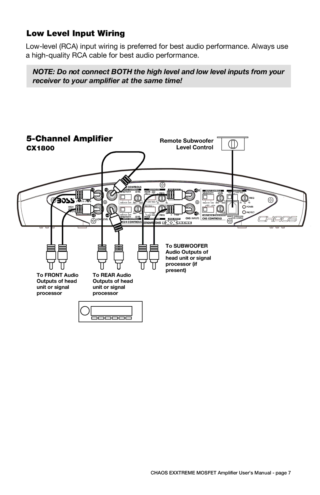 Boss Audio Systems CX1100M, CX2000M user manual Channel Amplifier, CX1800 