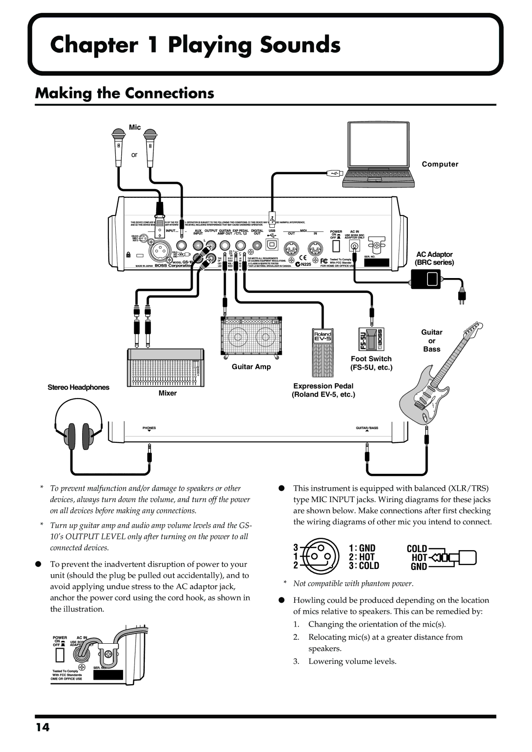 Boss Audio Systems GS-10 owner manual Playing Sounds, Making the Connections 