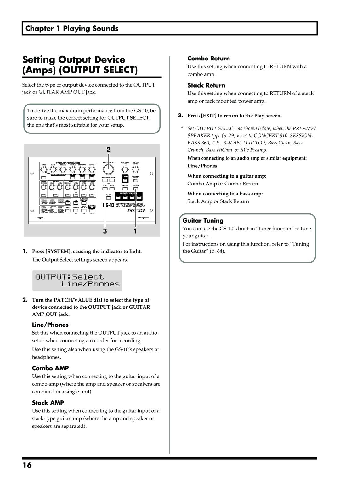 Boss Audio Systems GS-10 owner manual Setting Output Device Amps Output Select 